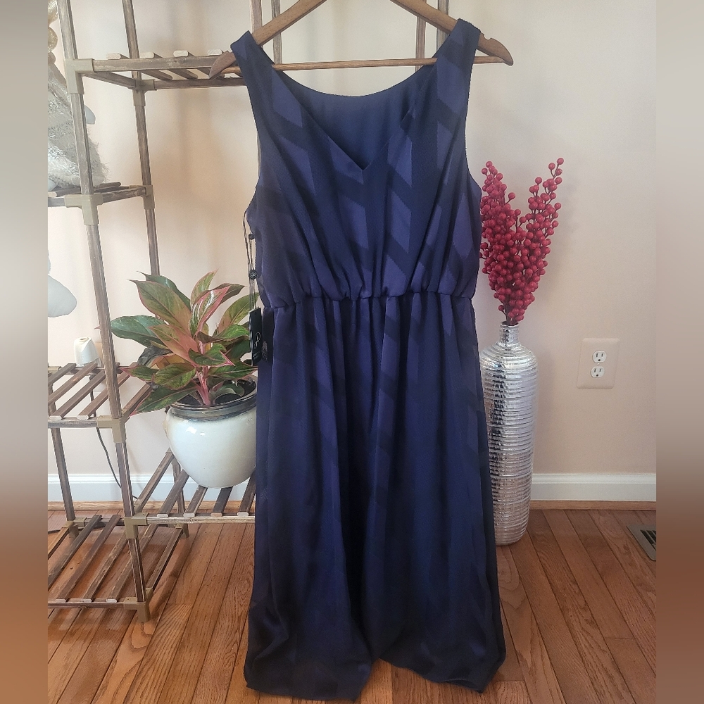 ADRIANNA PAPELL Navy Blue Dress NWT Sz 10